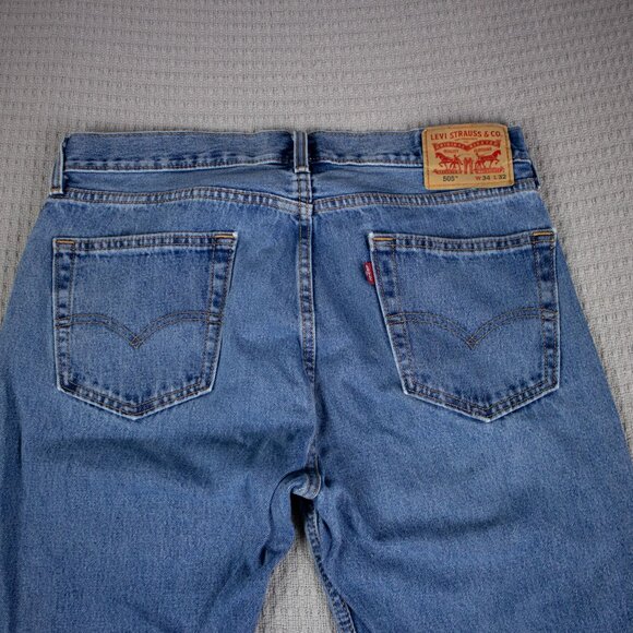Levi's 505 Regular Fit Light Wash Denim Jeans - Picture 4 of 8